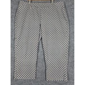 Premise‎ Woman 3X  Geometric Print Cropped Pants Black White Rayon Blend
